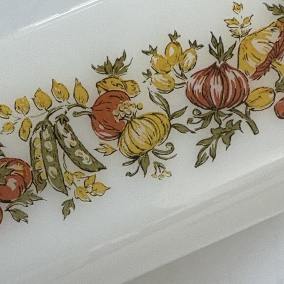 Vintage Anchor Hocking Milk Glass Loaf Pan 441 Harvest Vegetable Casserole Dish - Picture 8 of 13